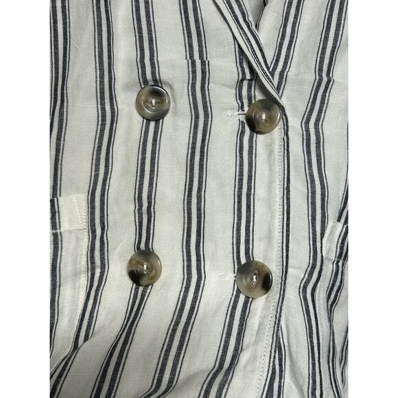 Anthropologie Pilcro Relaxed Striped Boho Lagenlook Linen Blazer Jacket XS - Picture 7 of 12